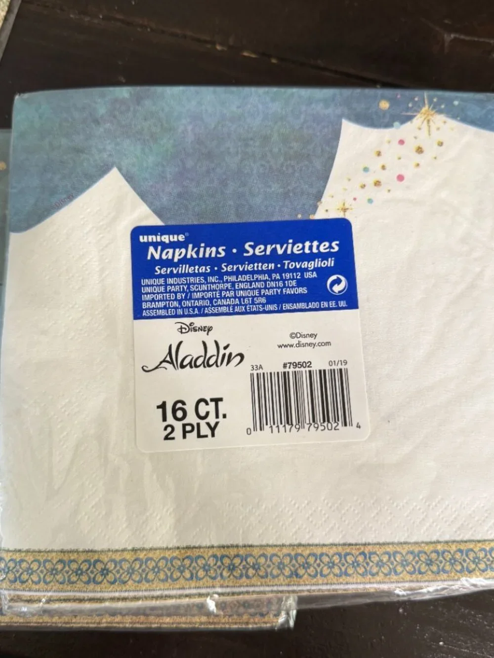 Unique Vintage 90s Aladdin Genie Party Supplies Lot Napkins, Plates & Hats New A